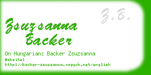 zsuzsanna backer business card